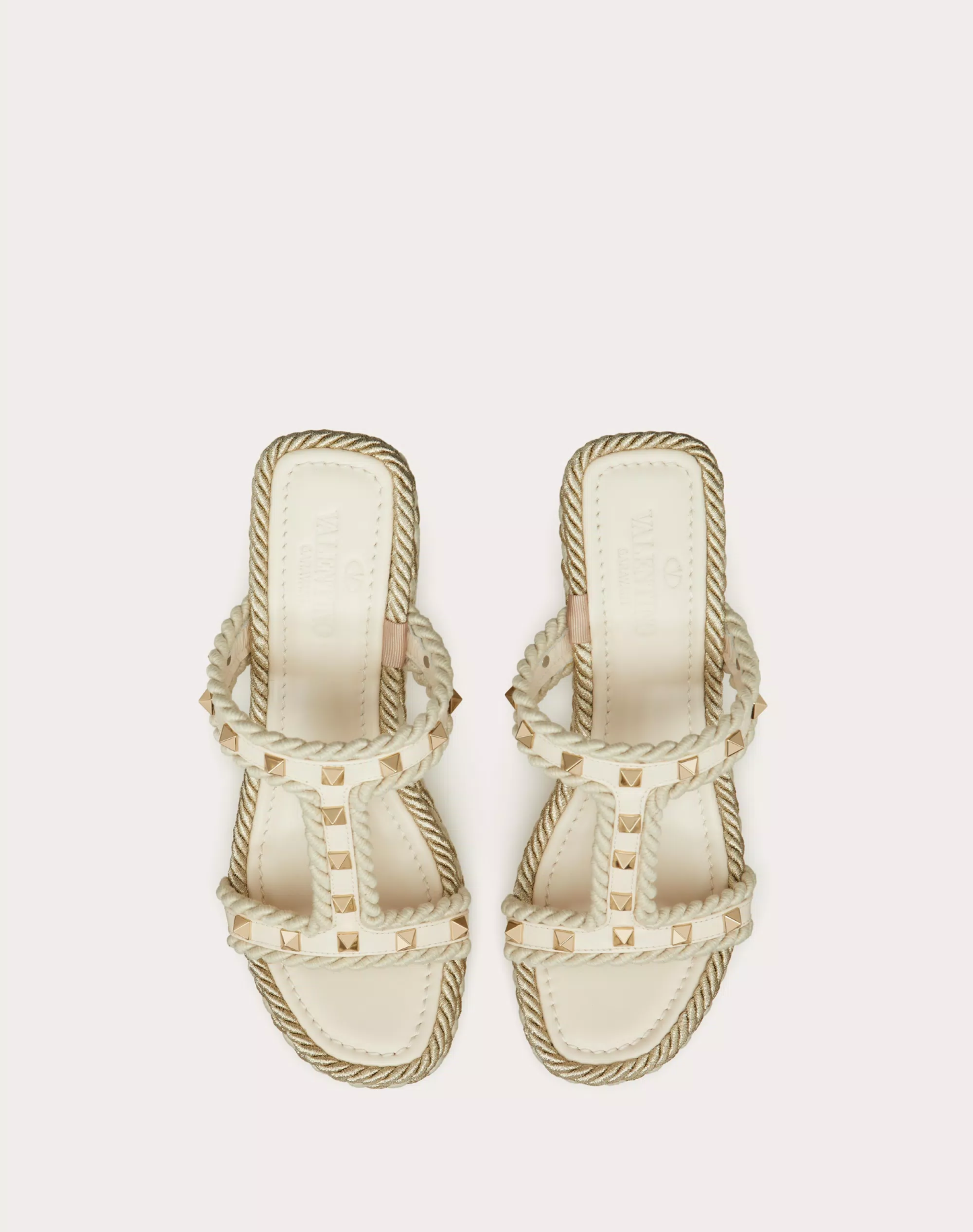 ROCKSTUD WEDGE IN CALFSKIN 90 MM